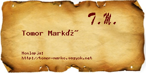 Tomor Markó névjegykártya